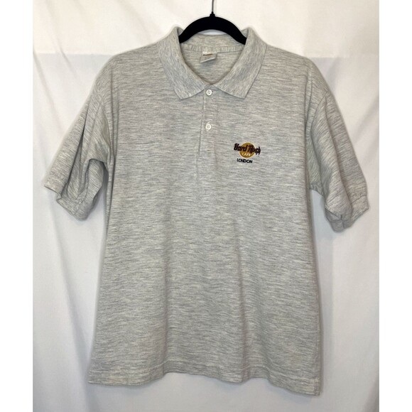 Hard Rock Cafe Other - Vintage Hard Rock Cafe London Polo Shirt Size Large Gray Short Sleeve